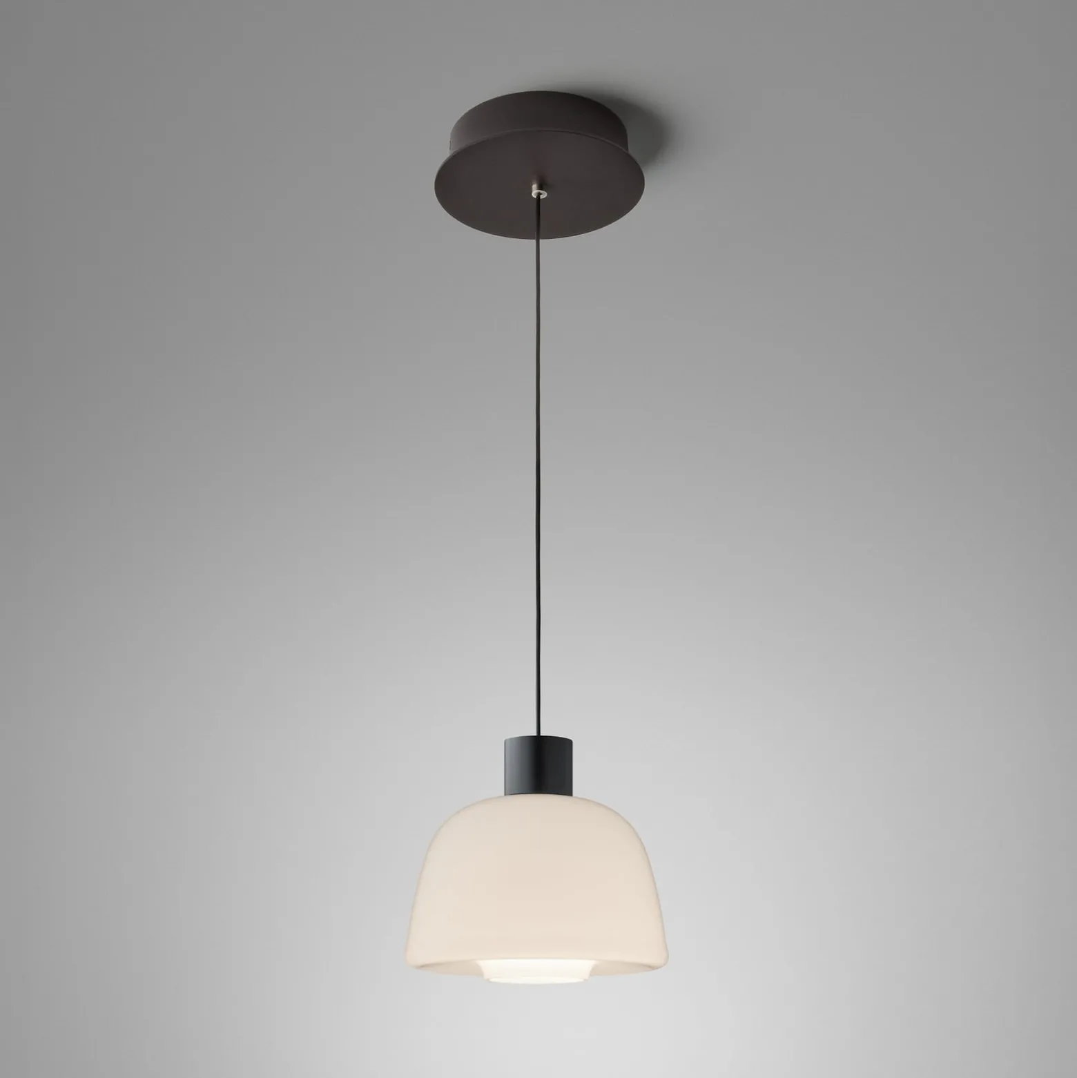 Bover LED-Hängeleuchte Drep S/01, opalweiß, Glas, 2.700 K