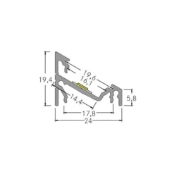 BRUMBERG Anbau-Eckprofil, Länge 2 Meter, schwarz