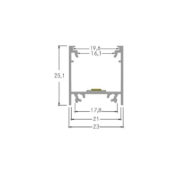 BRUMBERG Anbau-Profil Höhe 25 mm Länge 1 m alu