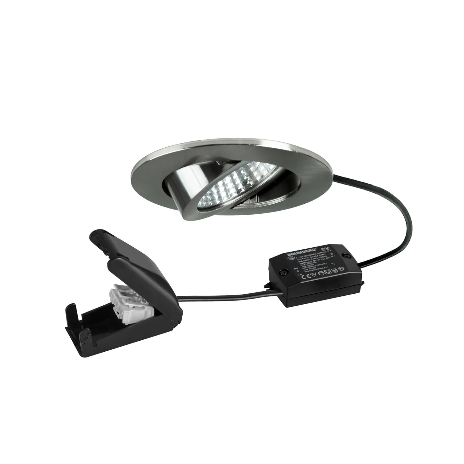 BRUMBERG BB03 LED-Einbauspot, on/off Anschlussbox nickel