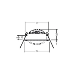 BRUMBERG BB03 LED-Einbauspot, on/off Anschlussbox chrom