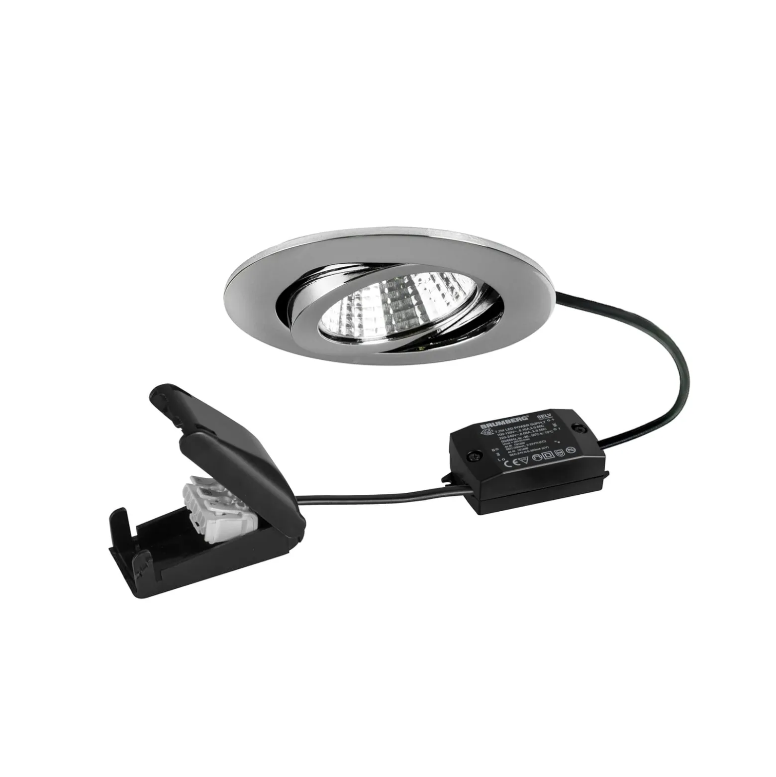 BRUMBERG BB03 LED-Einbauspot, on/off Anschlussbox chrom