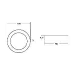 BRUMBERG Biro Circle Ring Decke Ø 45 cm on/off silber 840