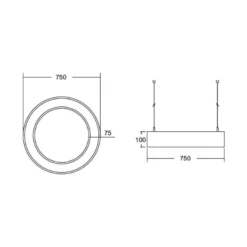 BRUMBERG Biro Circle Ring direkt 75cm 50W on/off silber 840