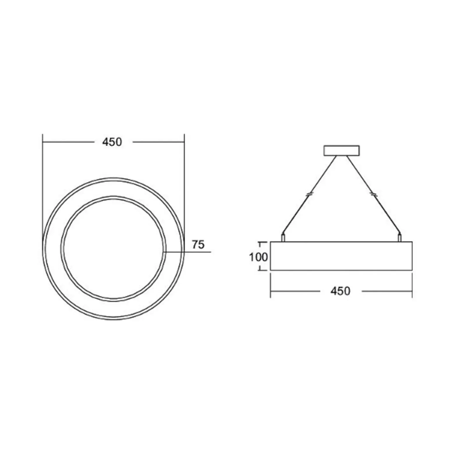 BRUMBERG Biro Circle Ring10 direkt CCT DALI Ø 45 cm, schwarz