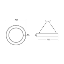 BRUMBERG Biro Circle Ring5 direkt Ø 75 cm on/off schwarz 830