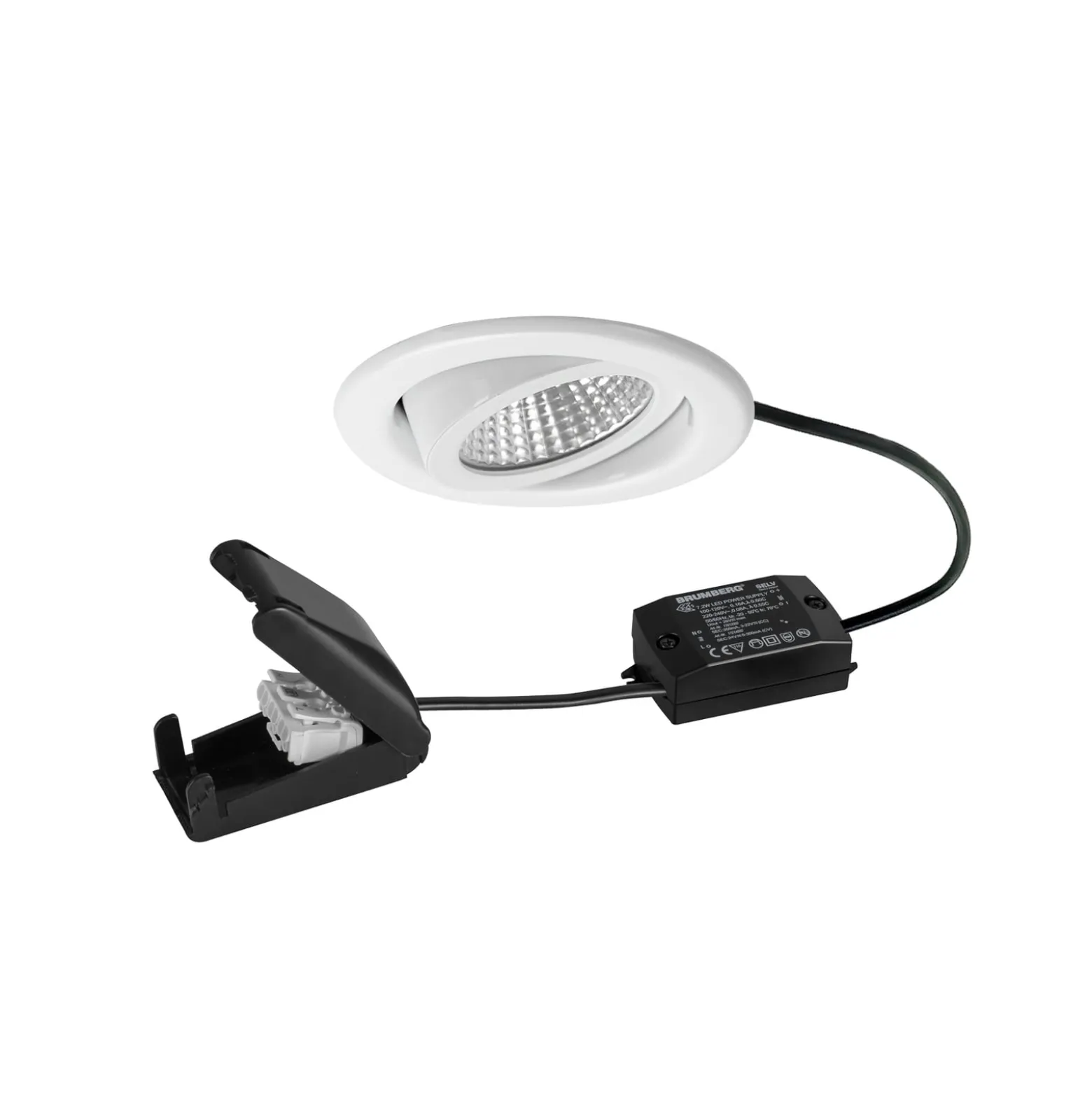 BRUMBERG LED-Einbauspot BB09, on/off, Anschlussbox, weiß