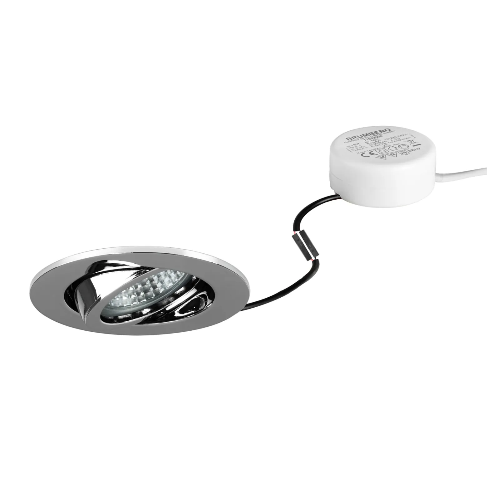 BRUMBERG LED-Einbauspot Tirrel-R, RC, Treiber rund, chrom
