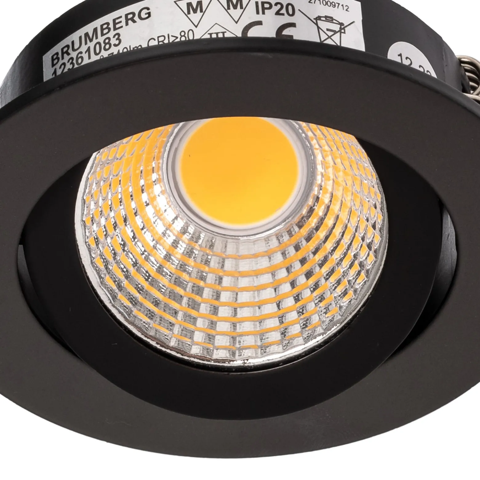 BRUMBERG LED-Einbaustrahler 38° rund schwarz 3000K