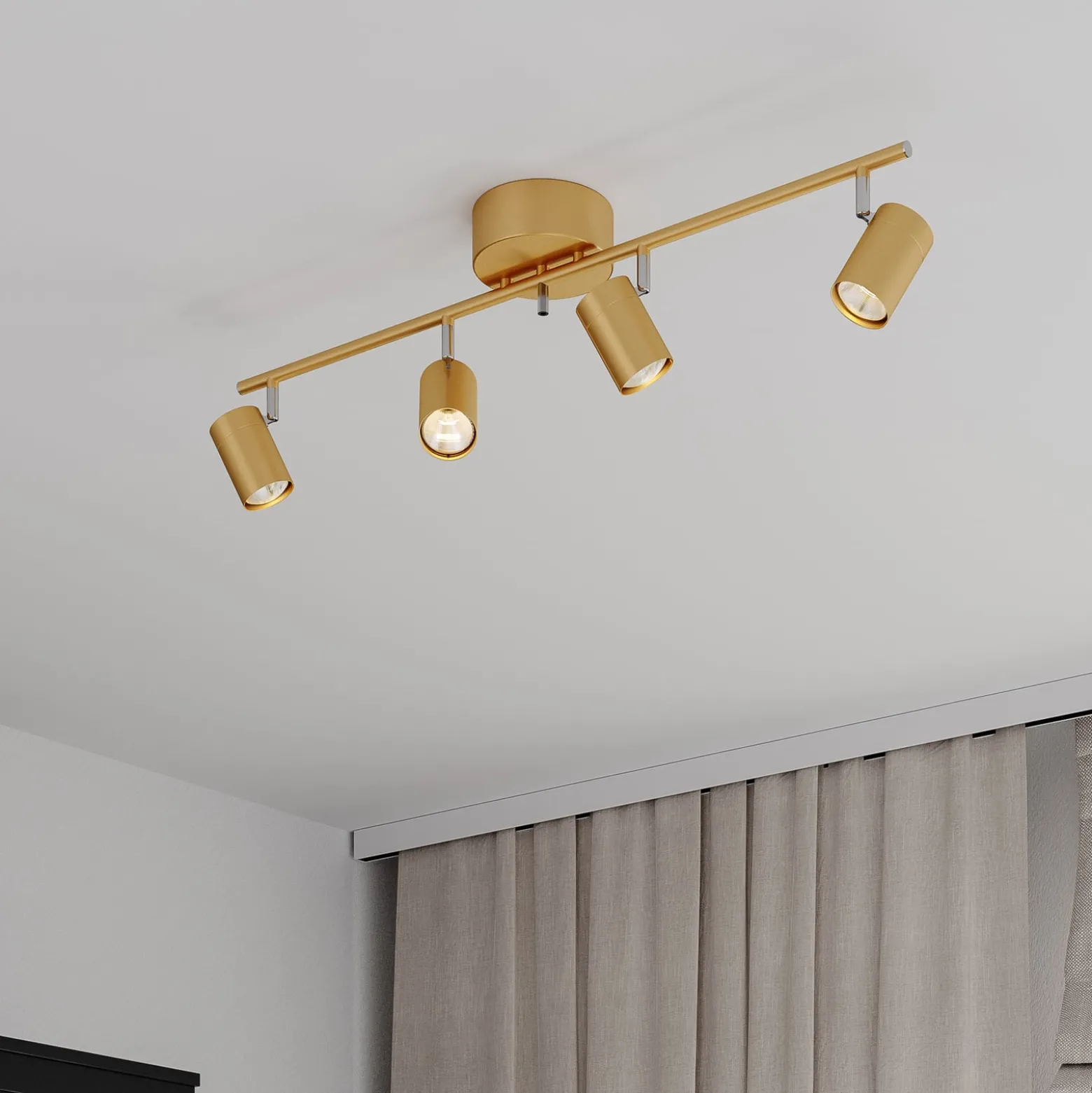 By Rydéns Correct Deckenstrahler 4fl gold matt