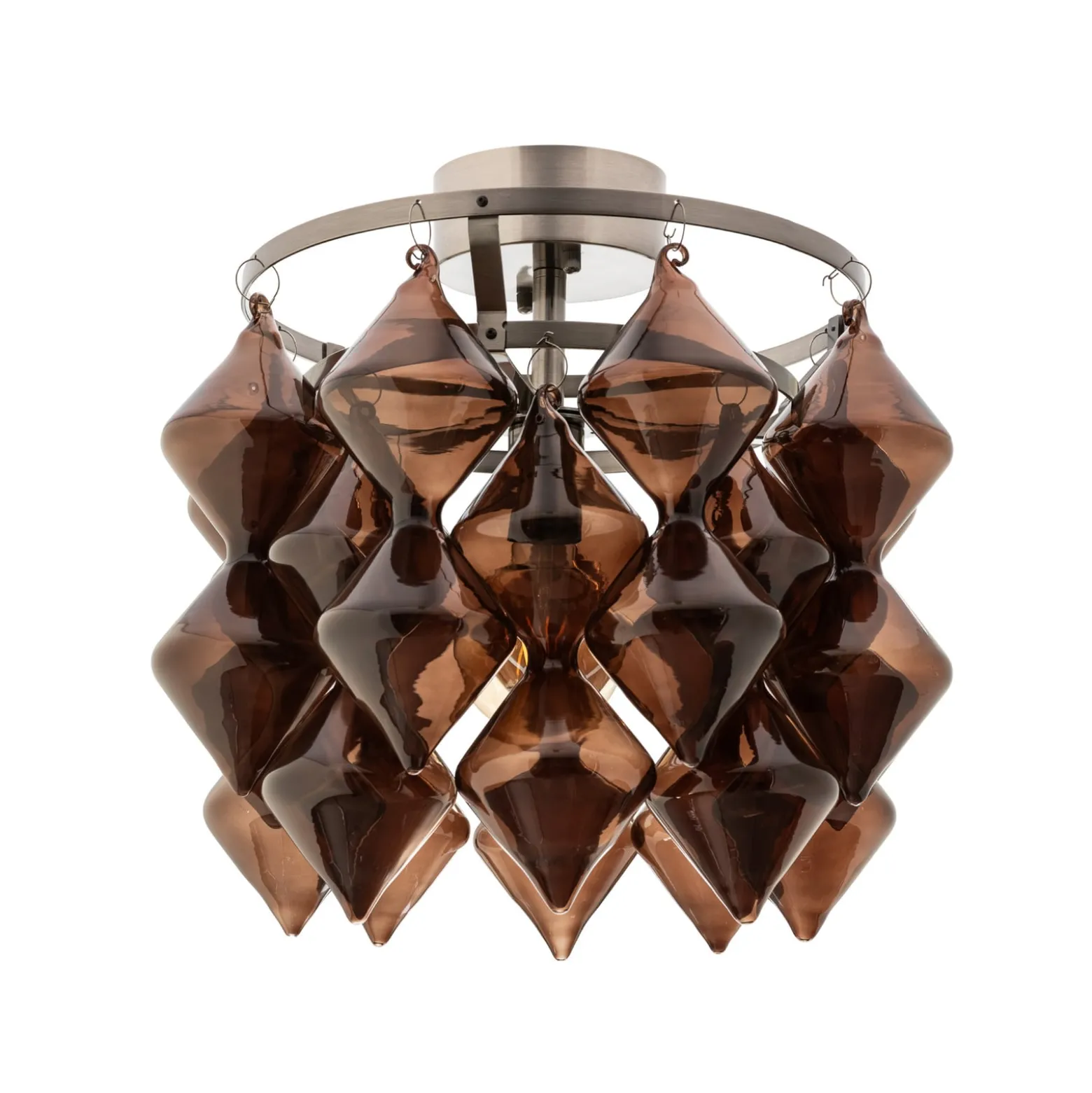 By Rydéns Deckenleuchte Gemma, braun, Stahl, Glas, E27