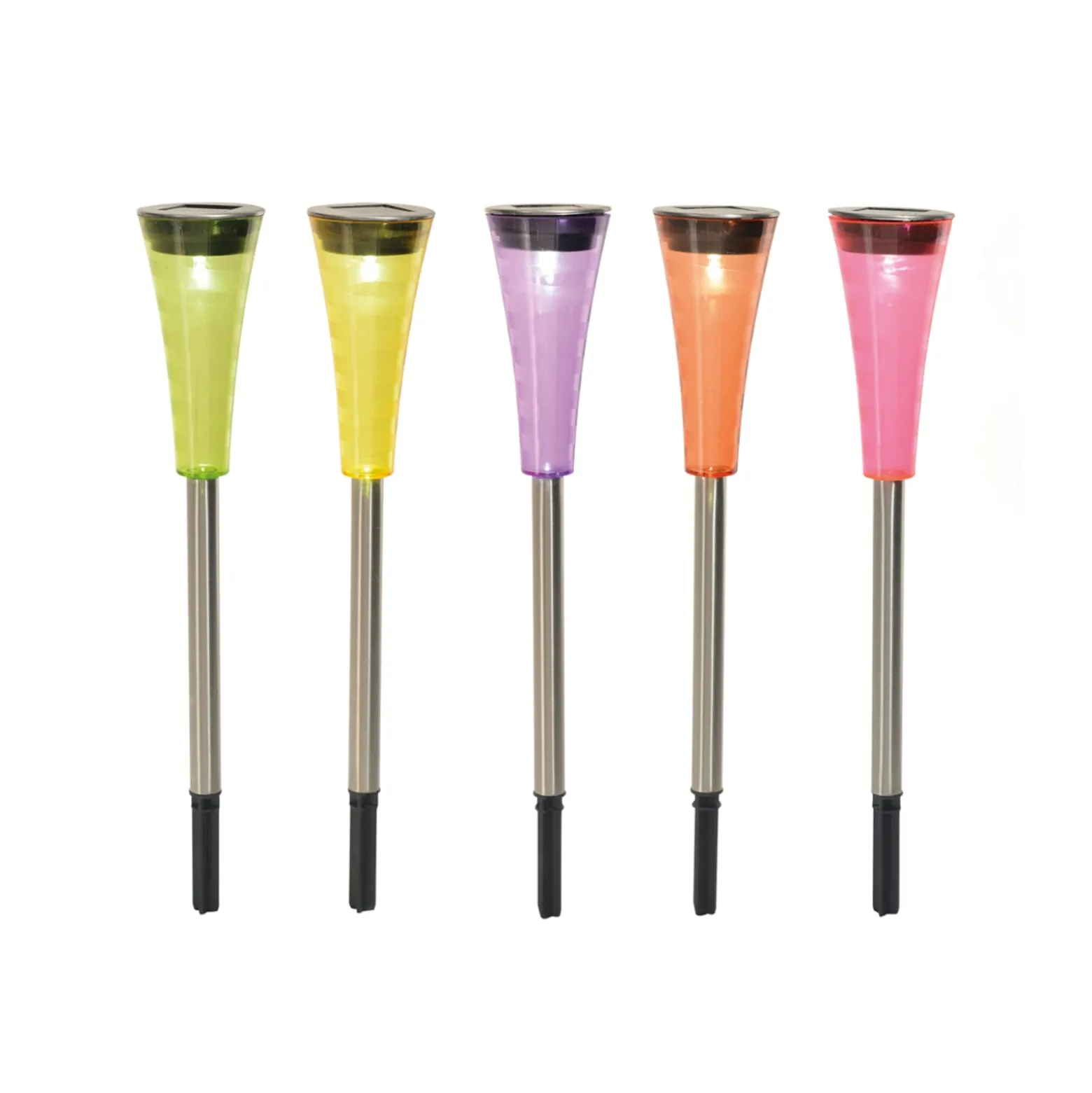 Colorato - bunte LED-Solar-Erdspieße im 5er-Set