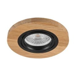 Deckeneinbauleuchte Tobby, Ø 11,5 cm, Eichenholz, GU10
