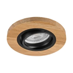 Deckeneinbauleuchte Tobby, Ø 11,5 cm, Eichenholz, GU10