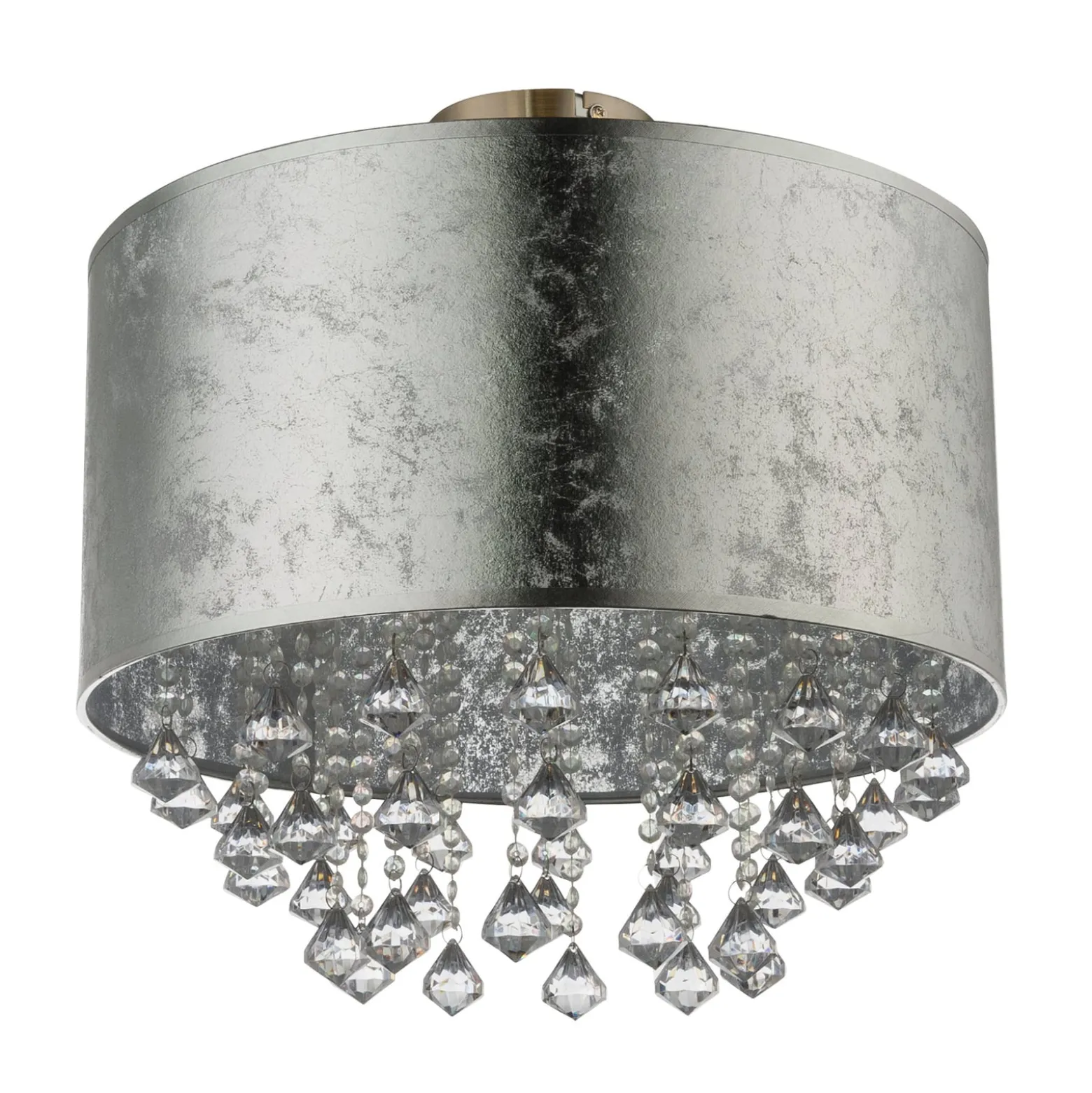 Deckenlampe Amy mit Acrylkristallen, blattsilber