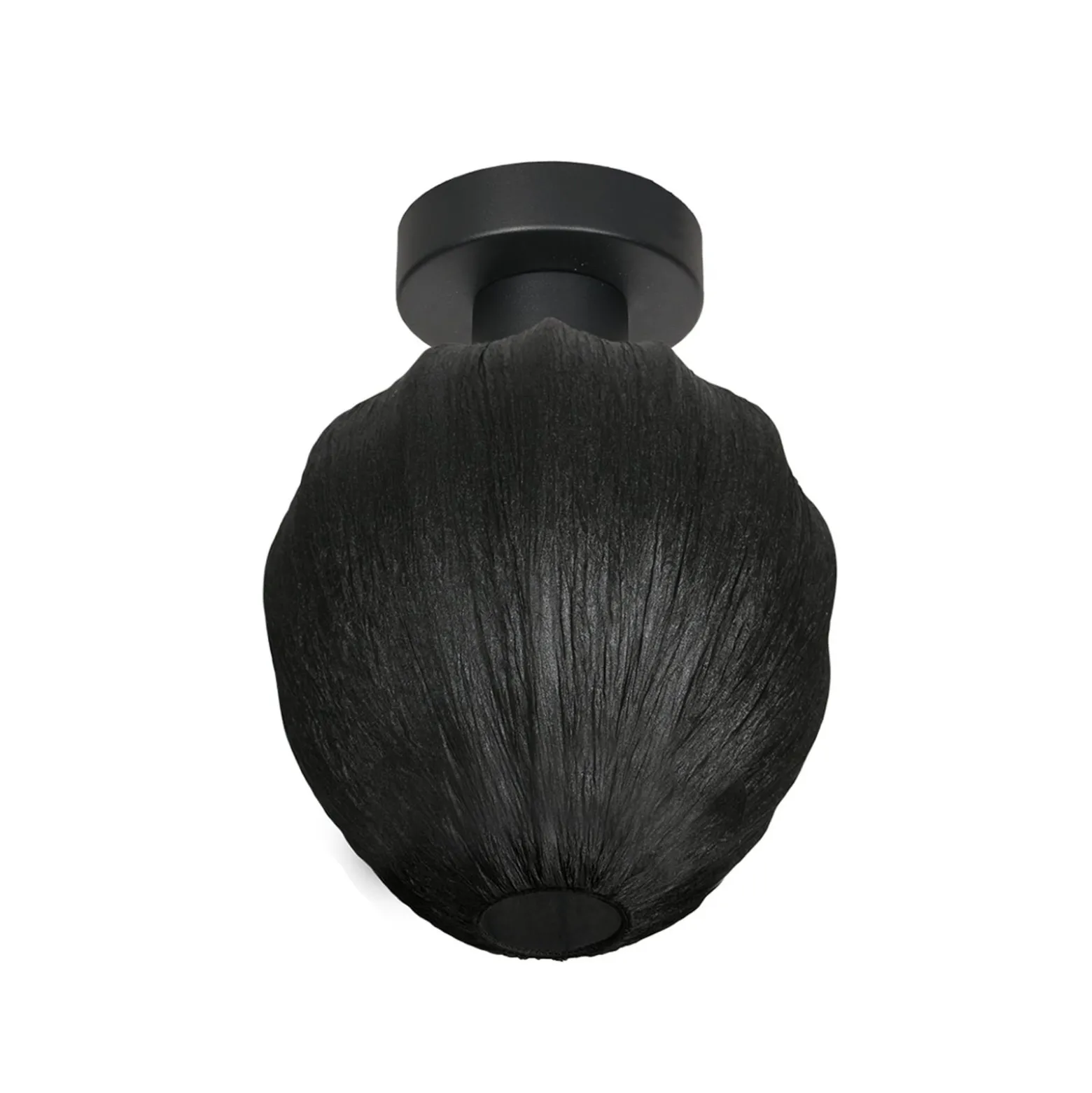 Deckenlampe Bloeba, schwarz, Ø 25 cm, Leinen/Metall