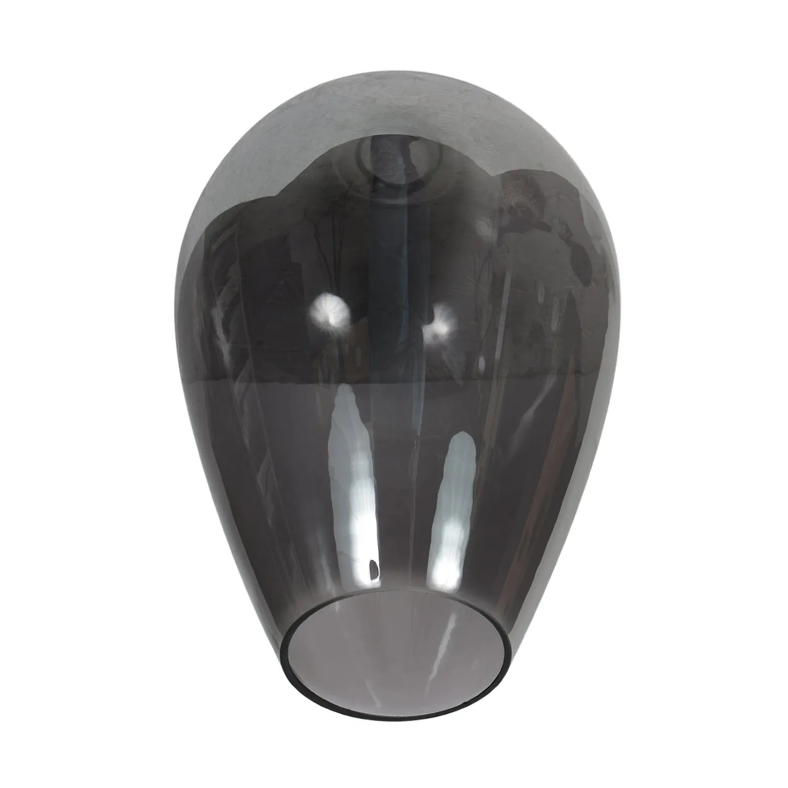 Deckenlampe Bloeba, schwarz/rauchgrau, Ø 22 cm, Glas Tropfen