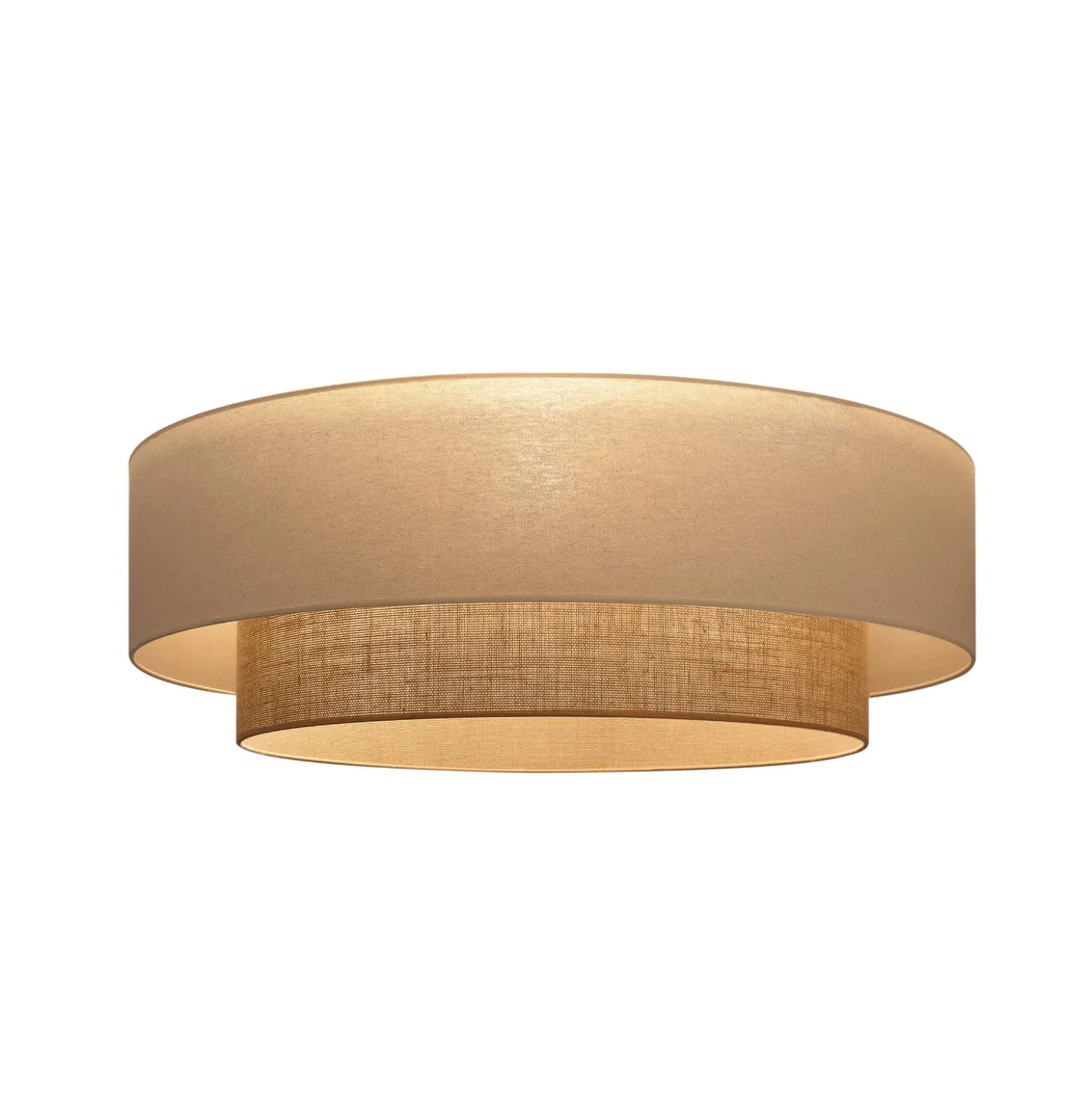 Deckenlampe Boho, beige/jute, Ø 80 cm, Textil, E27