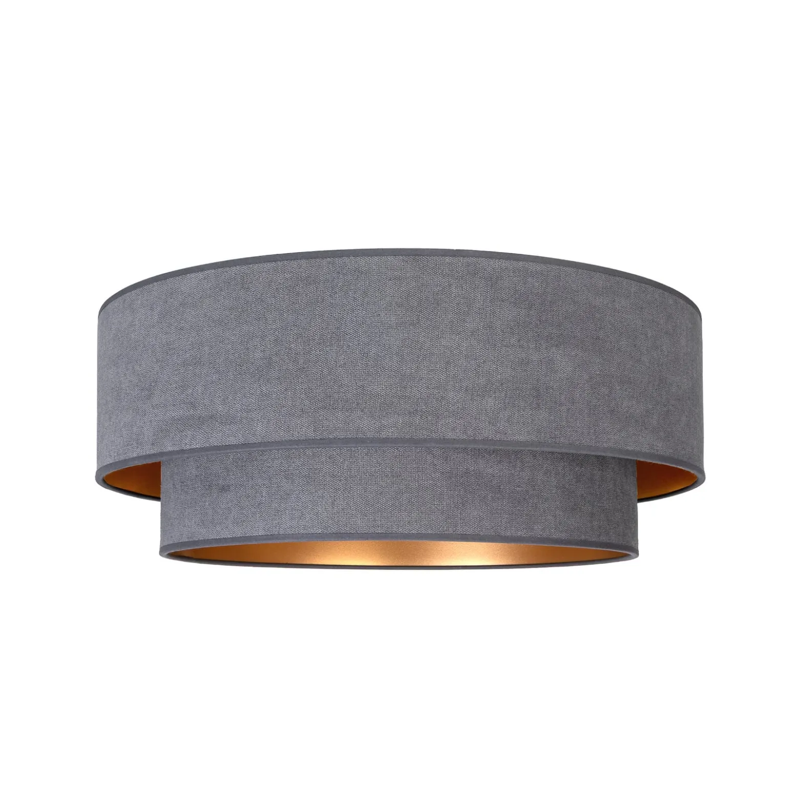 Deckenlampe Boho, grau/gold, Ø 60 cm, Textil, E27