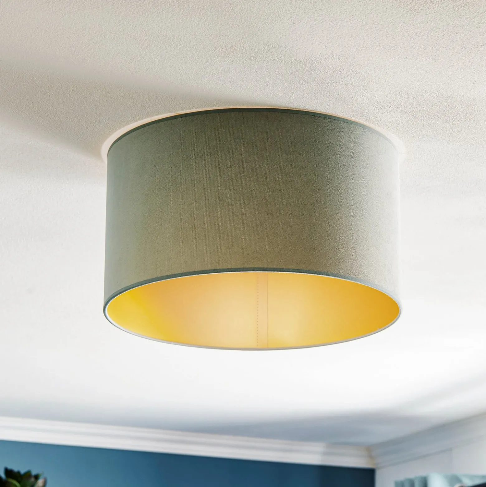 Deckenlampe Golden Roller Ø 40cm mintgrün/gold