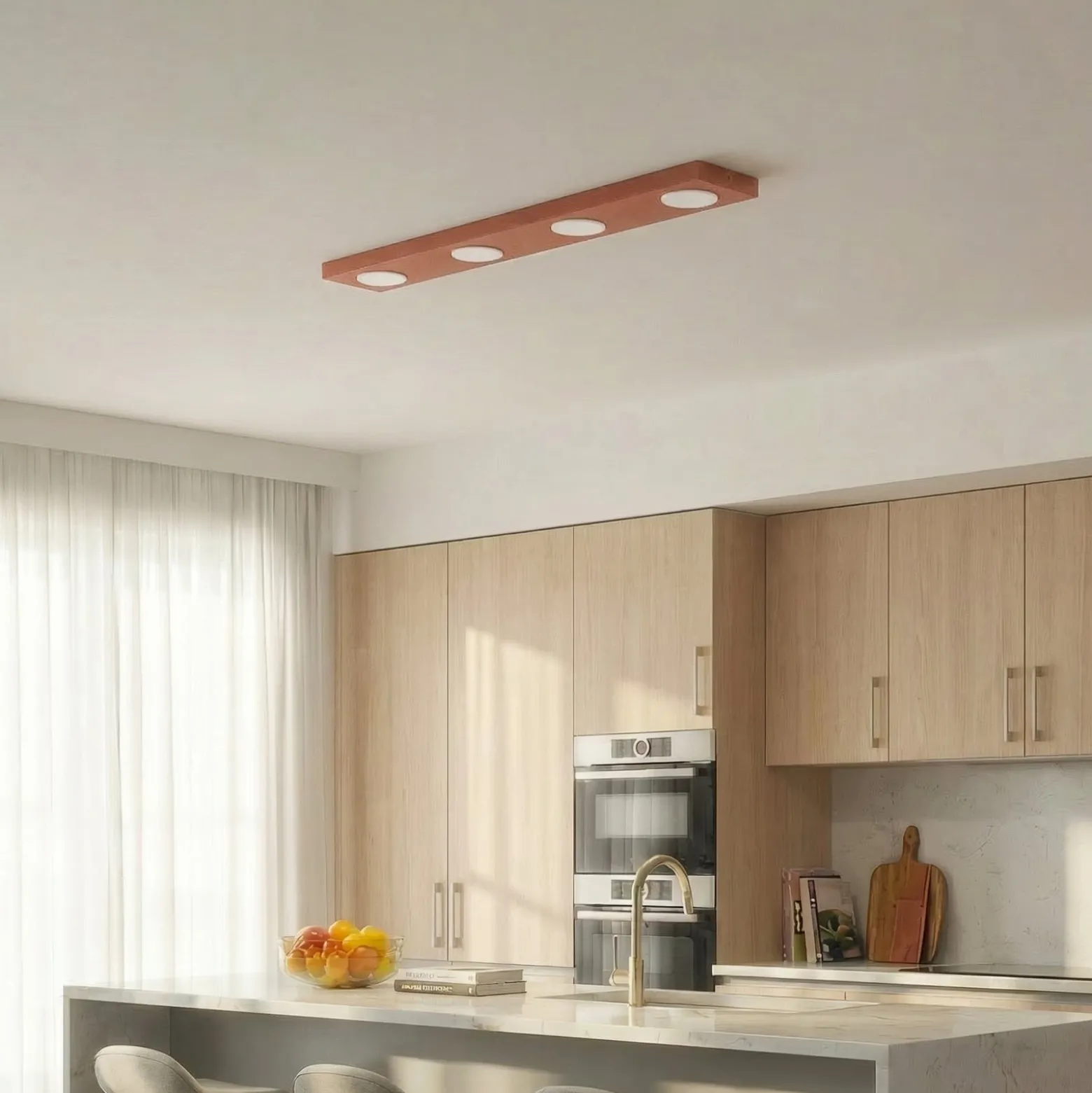 Deckenlampe Hero, rot, 4-fl., 75 x 12 cm, Metall, GX53