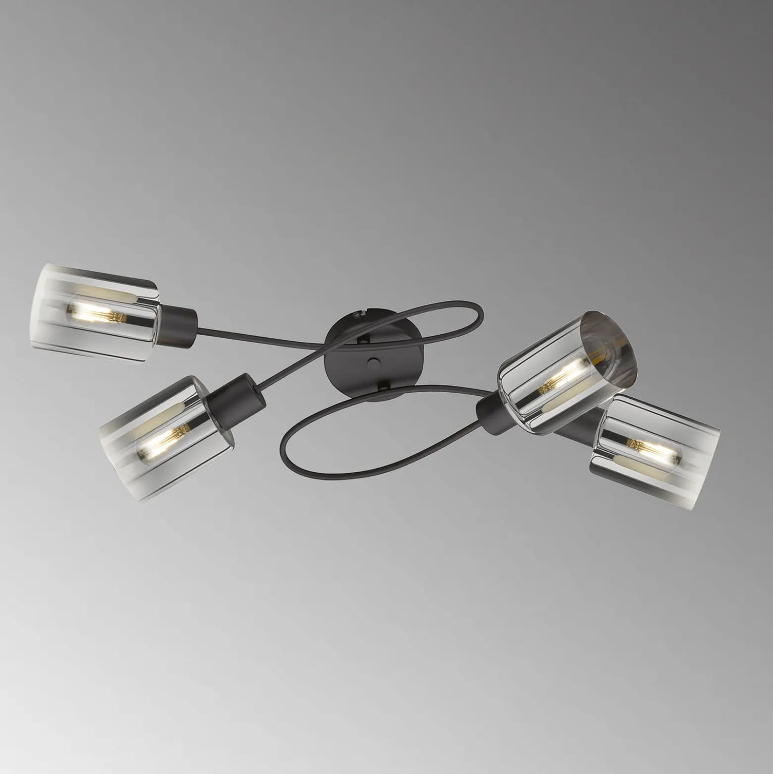 Deckenlampe Iska mit Armen, vierflammig