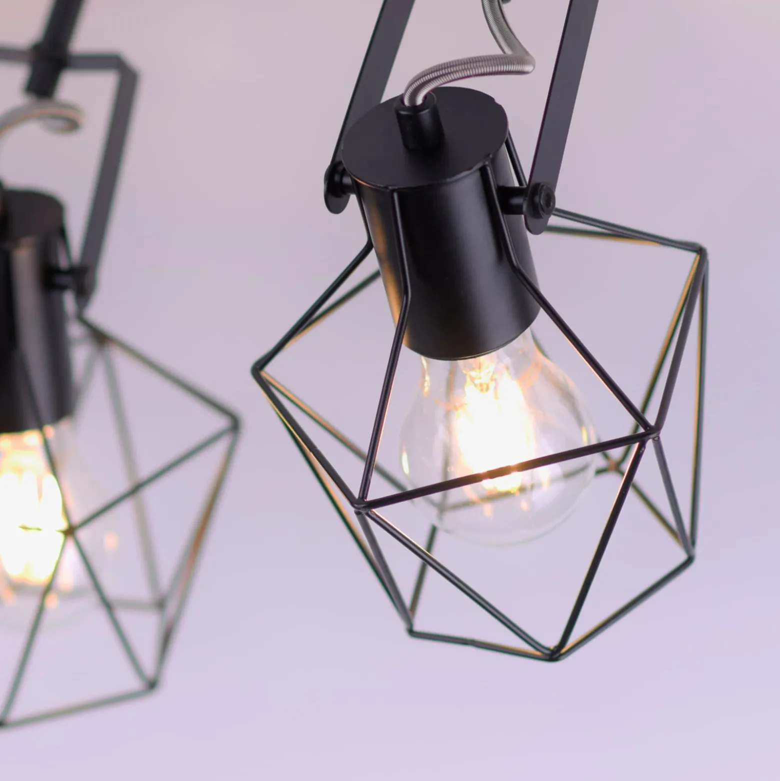 Deckenlampe Jaro justierbar schwarz/holz 2-flammig
