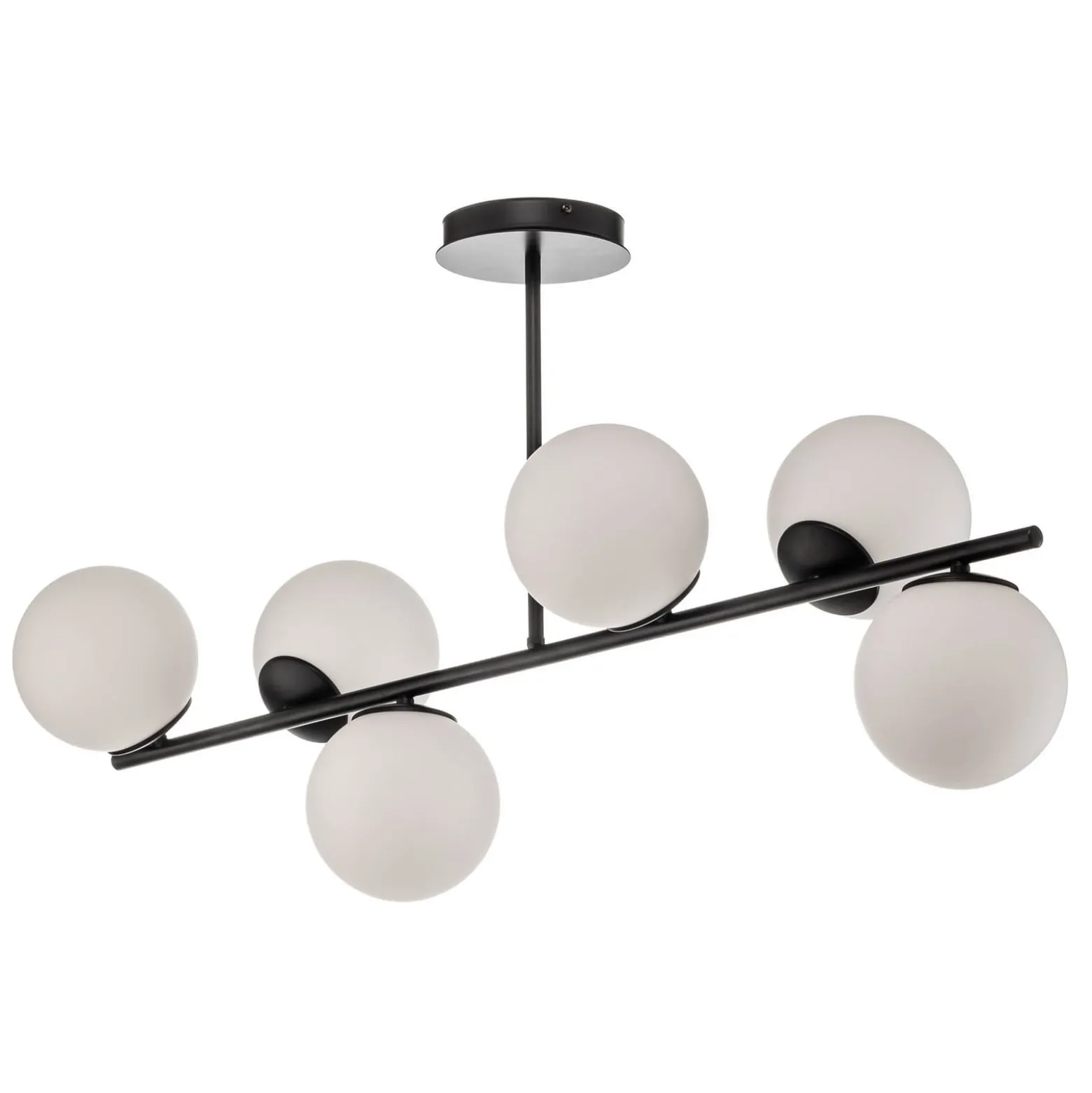 Deckenlampe Kabo,1 Arm, schwarz, sechsflammig