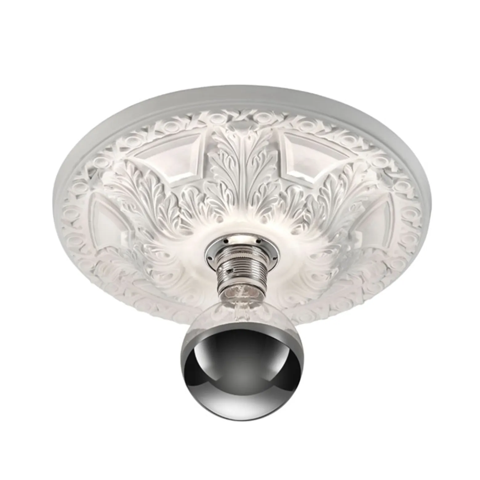Deckenlampe Lilly, Gips, Stuckoptik Ø 30 cm