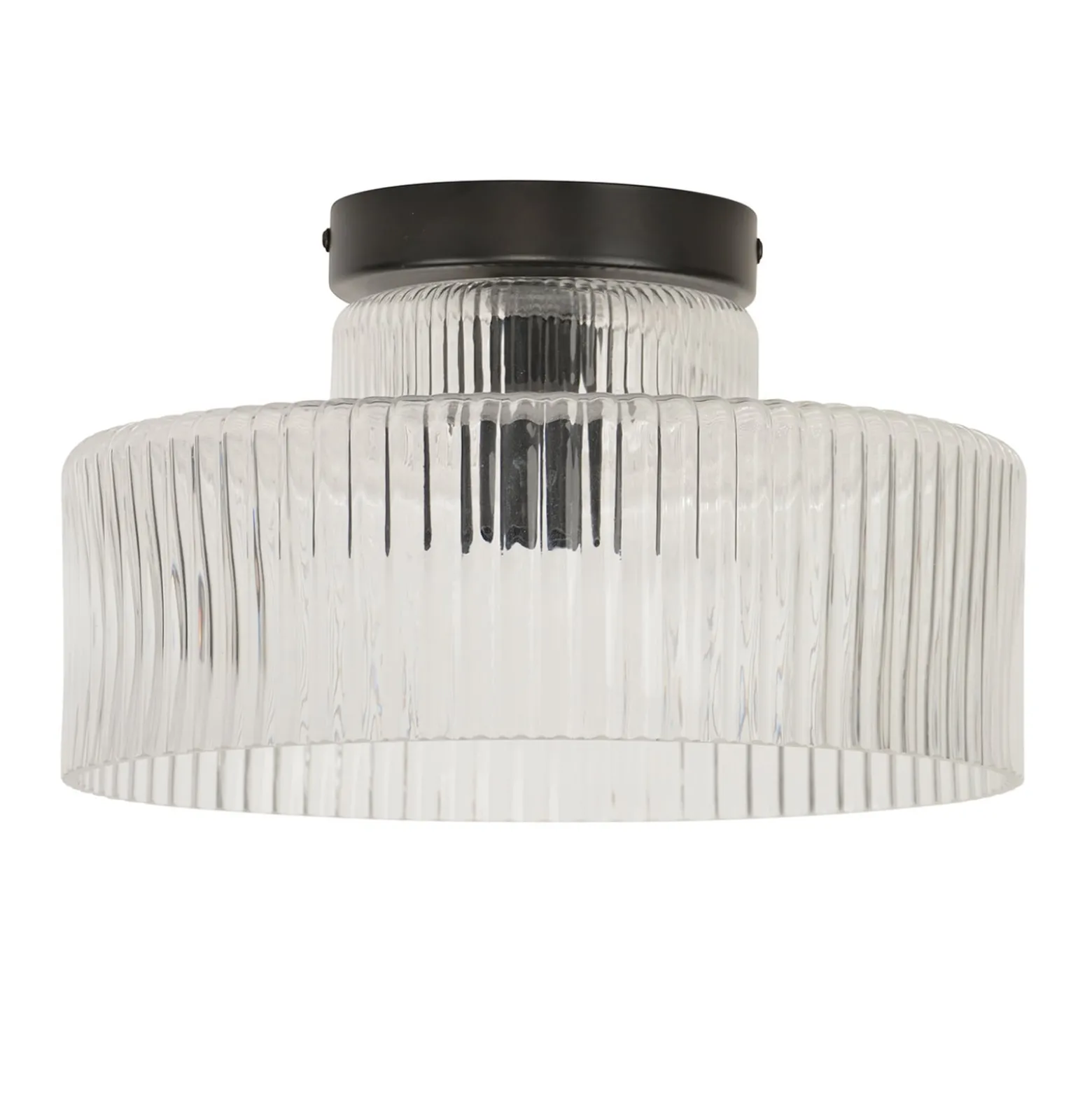 Deckenlampe Lorenzo, klar/schwarz, Ø 28 cm, Glas