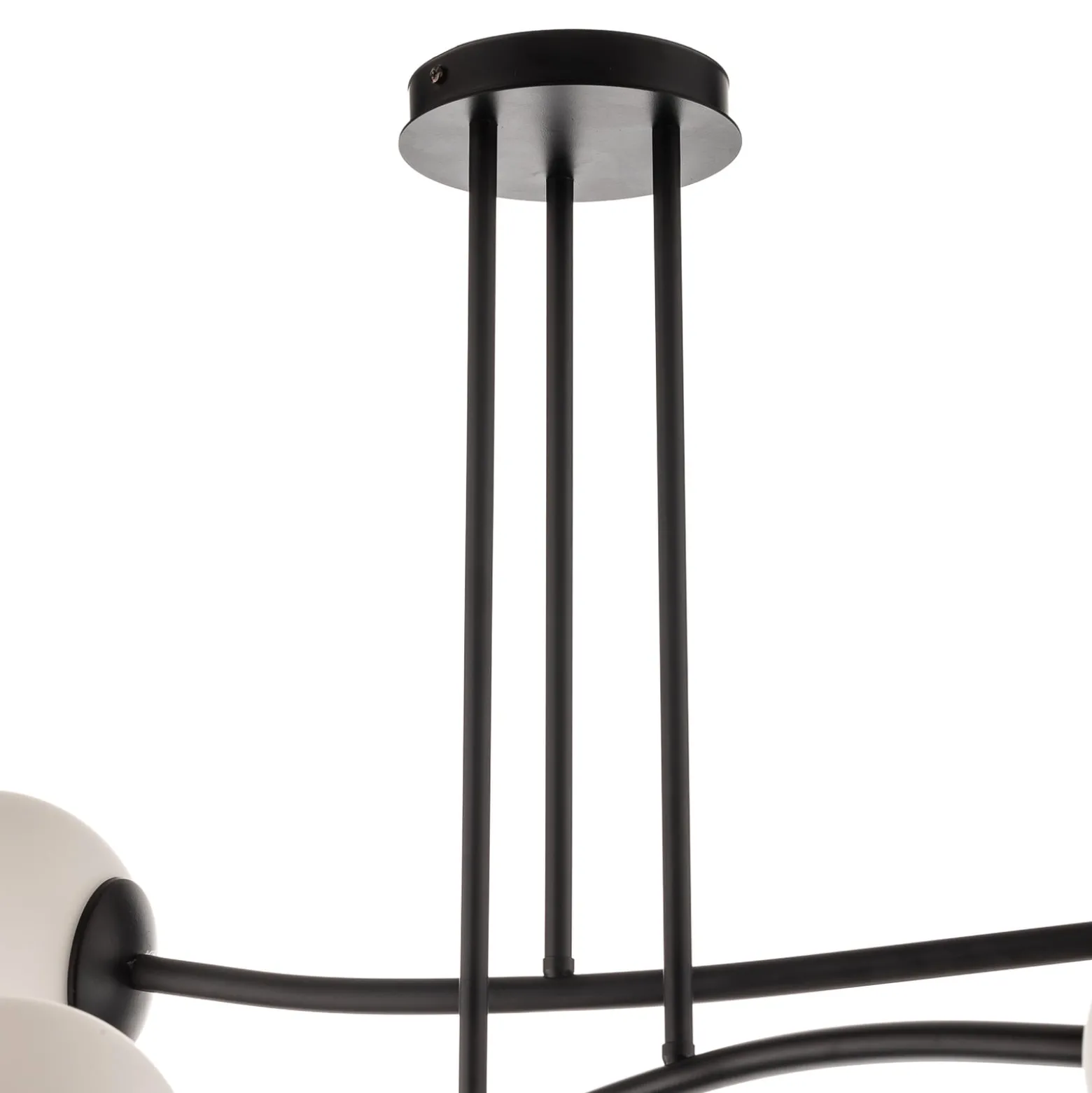 Deckenlampe Major, schwarz, sechsflammig