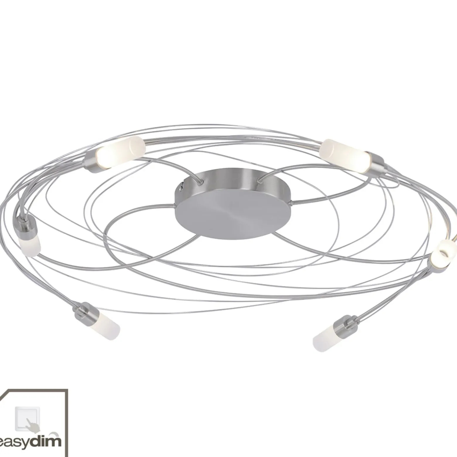 Deckenlampe Nelia m. LED 6fl Ø 60 cm stahl