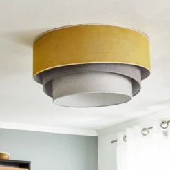 Deckenlampe Pastell Trio Ø 60cm senf/grau/hellgrau