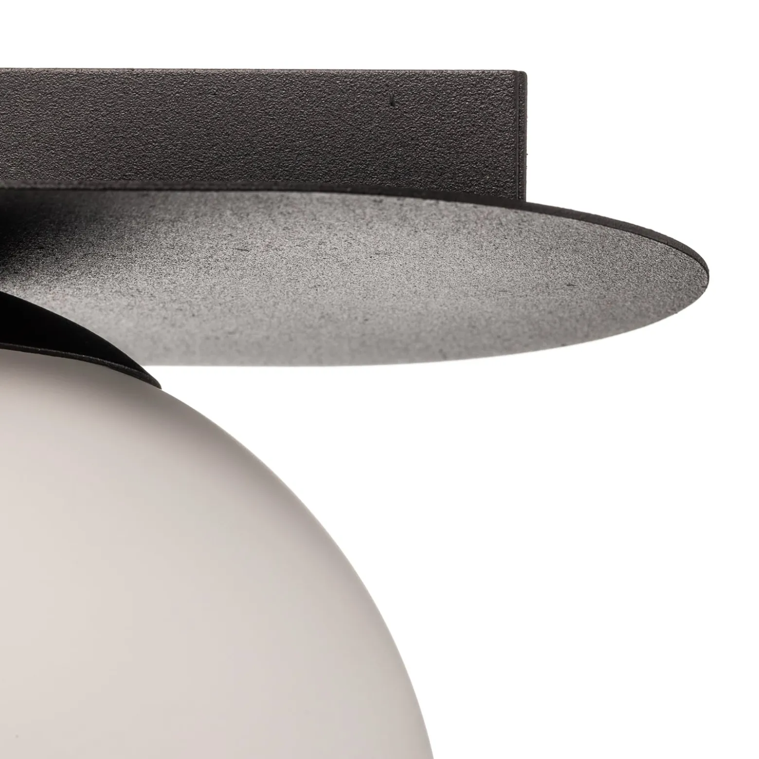 Deckenlampe Plaza, schwarz/opal, einflammig