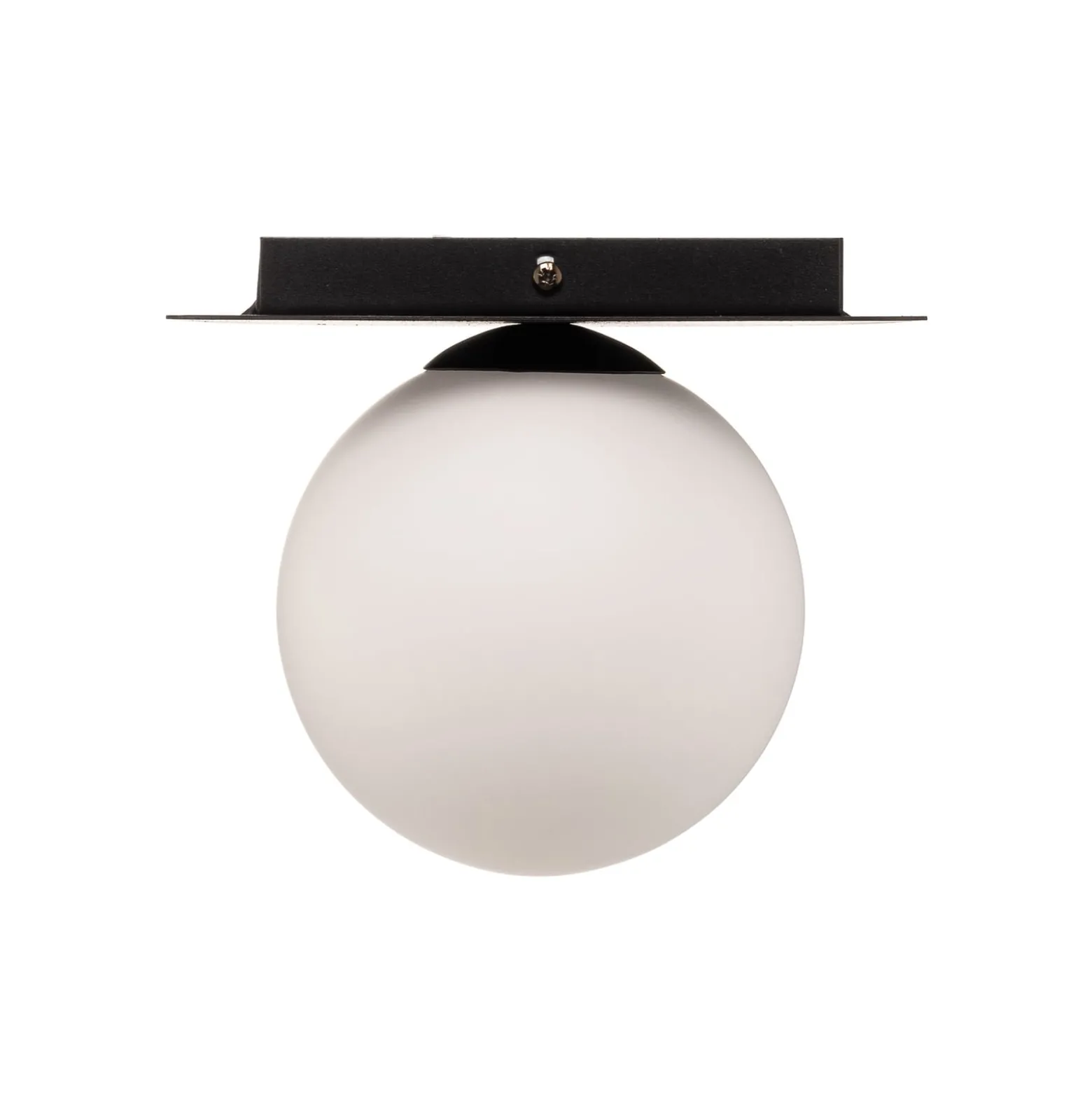 Deckenlampe Plaza, schwarz/opal, einflammig