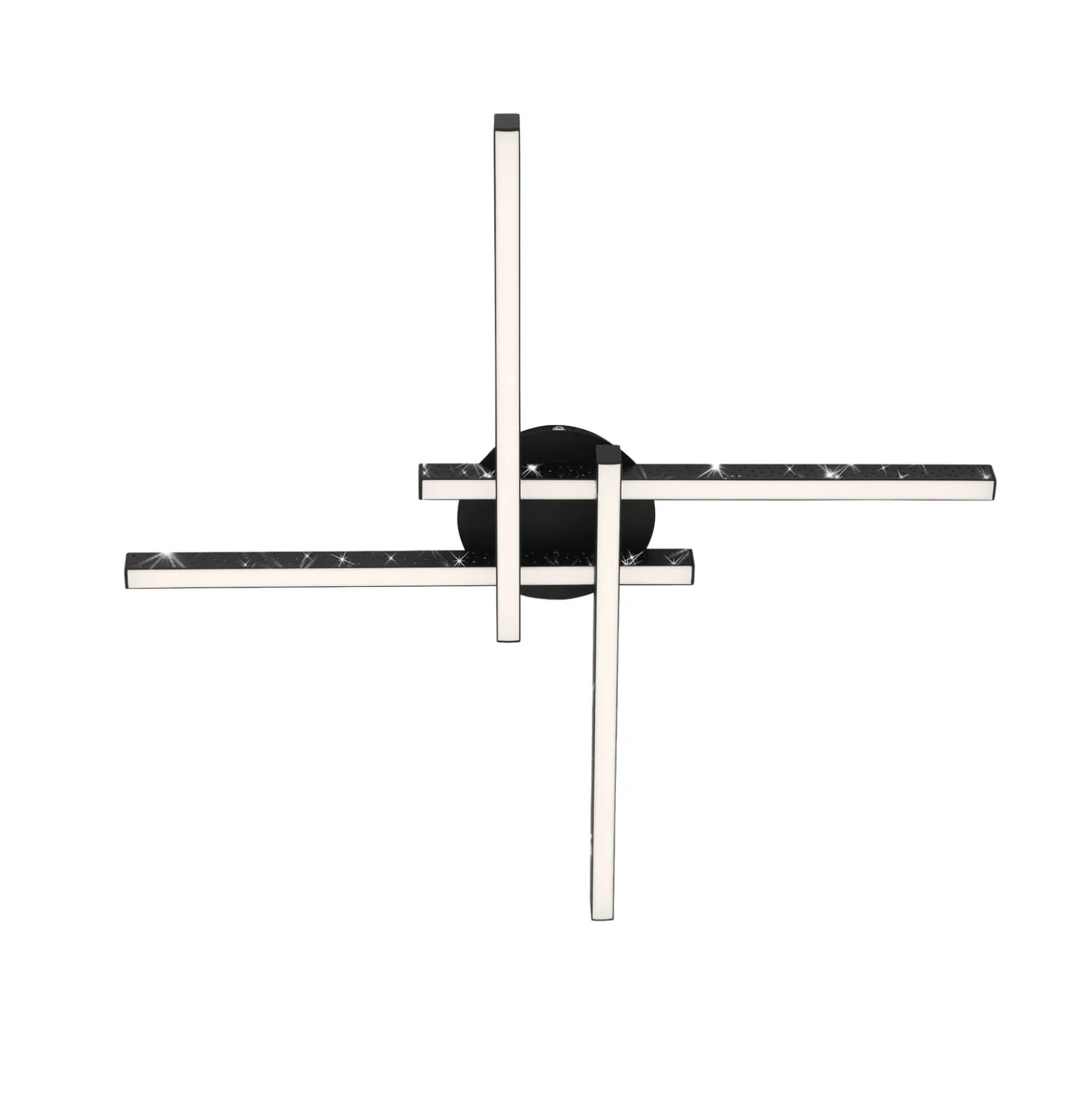 Deckenlampe Rey, Glitzereffekt, 4-flammig, schwarz
