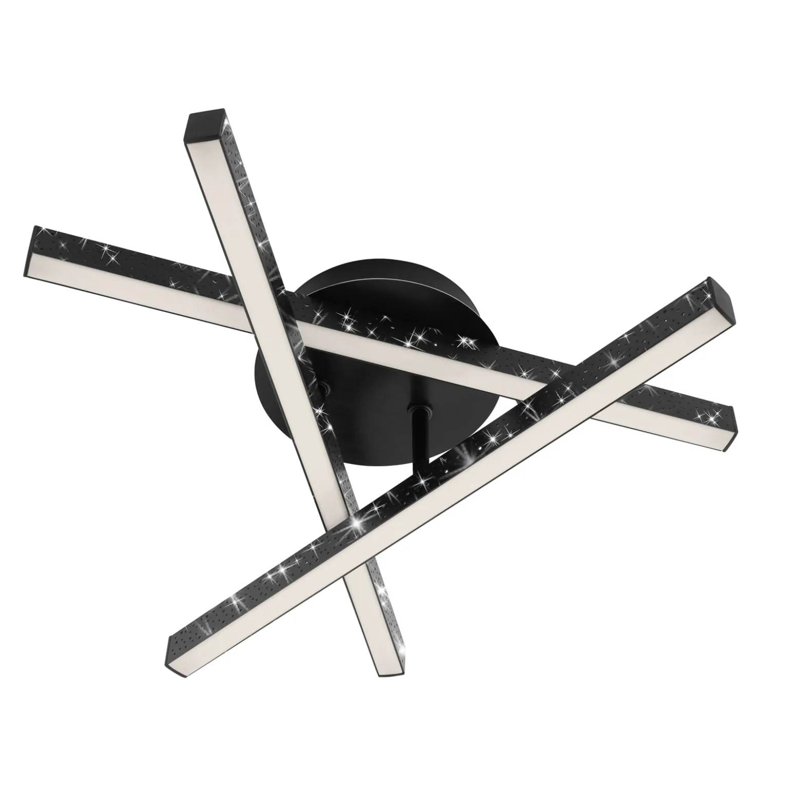 Deckenlampe Rey, Glitzereffekt, 3-flammig, schwarz