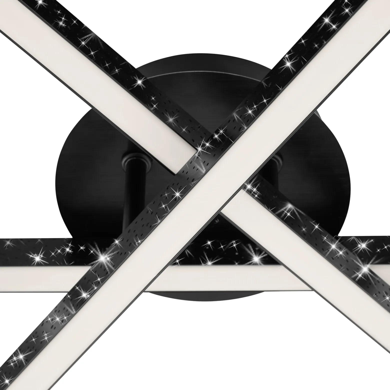 Deckenlampe Rey, Glitzereffekt, 3-flammig, schwarz