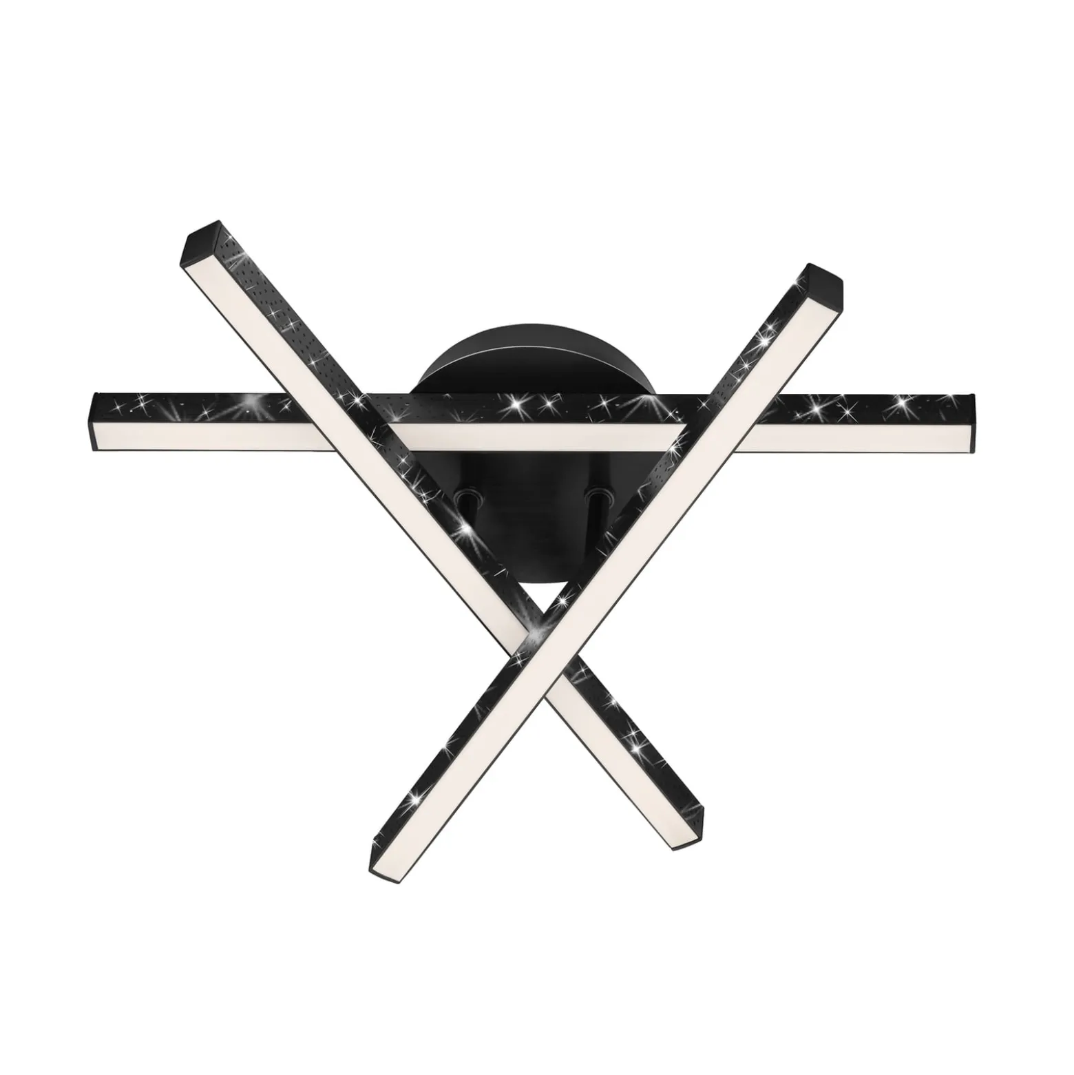 Deckenlampe Rey, Glitzereffekt, 3-flammig, schwarz