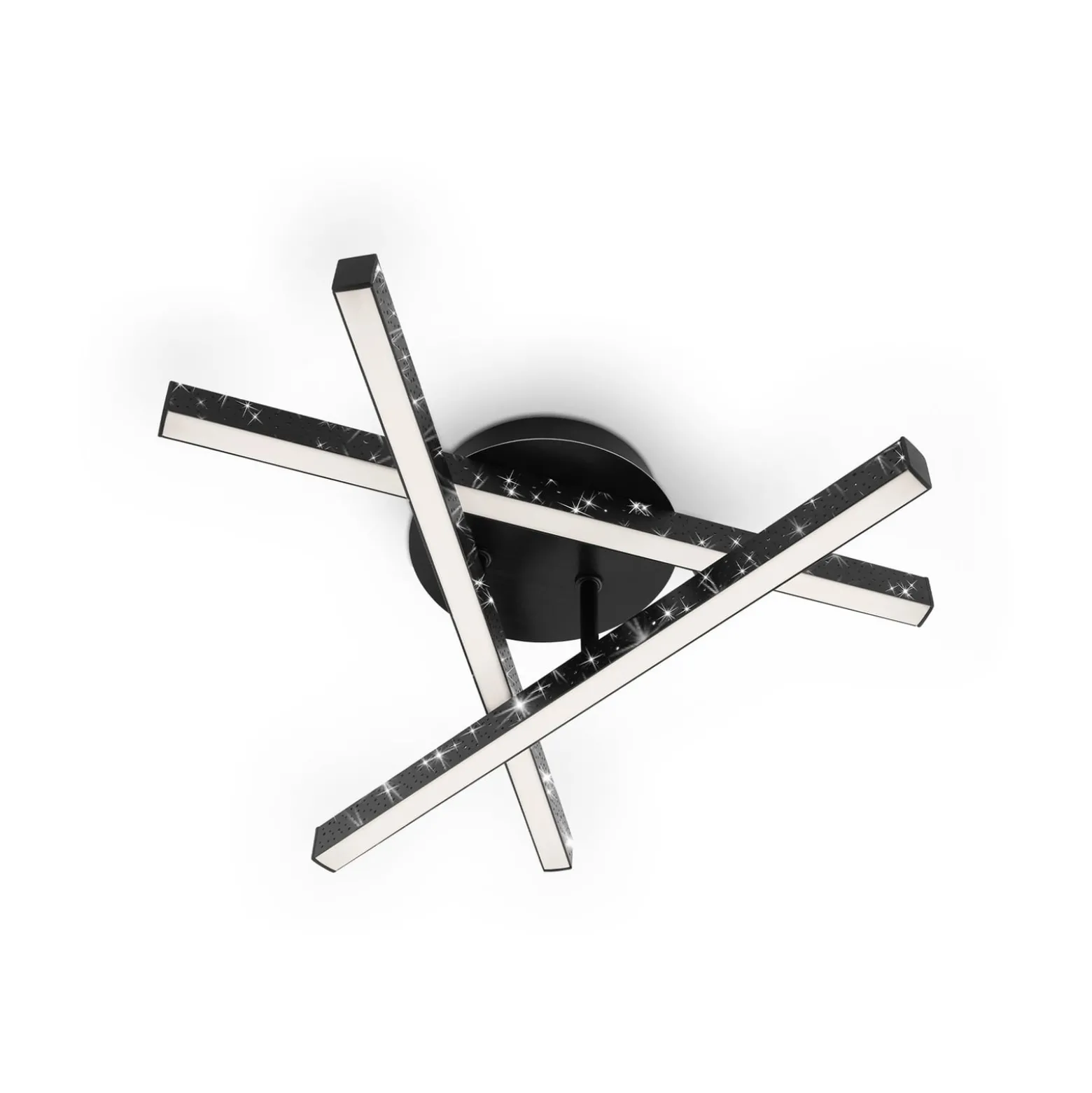 Deckenlampe Rey, Glitzereffekt, 3-flammig, schwarz