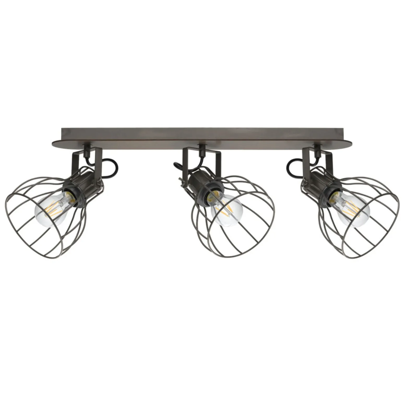 Deckenlampe Sambatello, dreiflammig, braun/silber