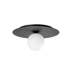 Deckenlampe Solar, schwarz/opal, einflammig