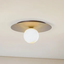 Deckenlampe Solar, schwarz/opal, einflammig