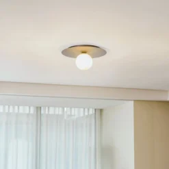Deckenlampe Solar, schwarz/opal, einflammig