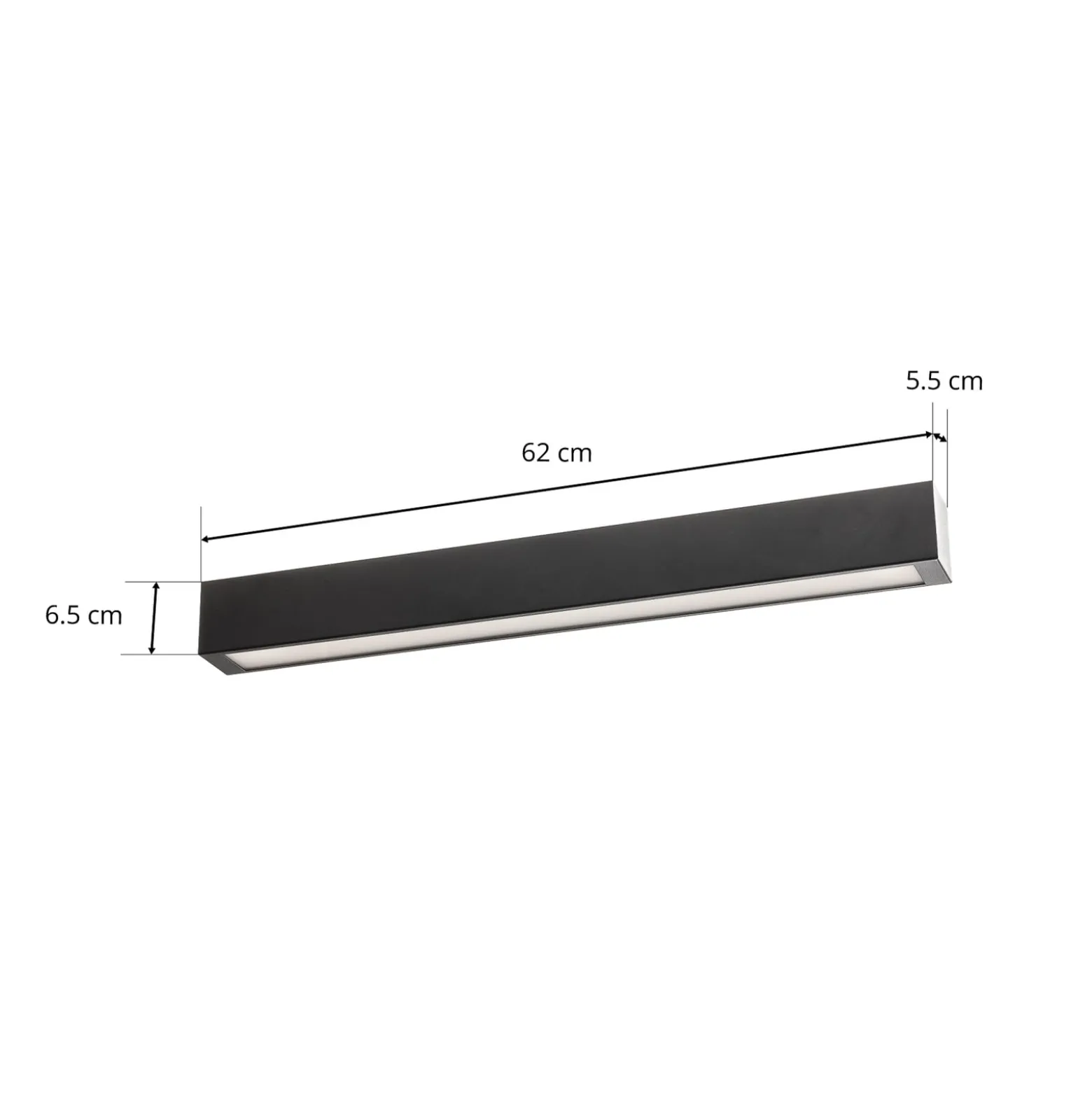 Deckenlampe Straight schwarz 62 cm