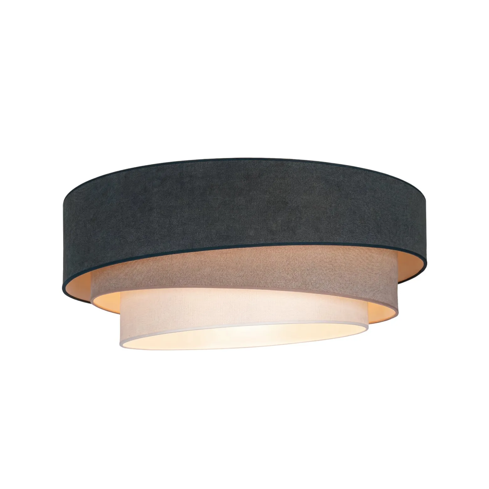 Deckenlampe Trio, grün/beige, Ø 60 cm, Textil, E27