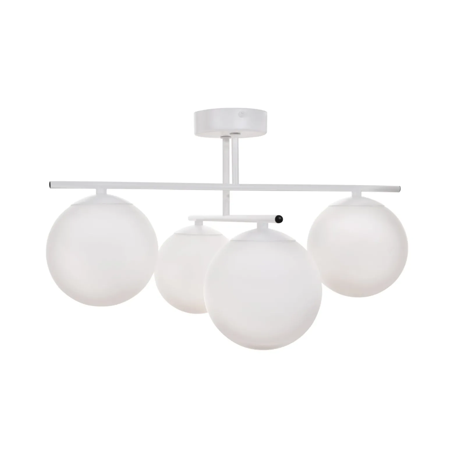 Deckenleuchte Aurora, weiß, Ø 50 cm, 4-flammig, Glas, E14