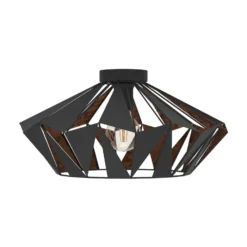 Deckenleuchte Carlton, Ø 47 cm, schwarz/kupfer