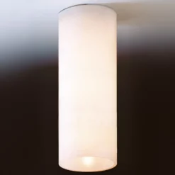 Deckenleuchte Dela, E27, weiß, Glas, Ø 6,5 cm