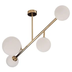 Deckenleuchte Dione, vierflammig, gold